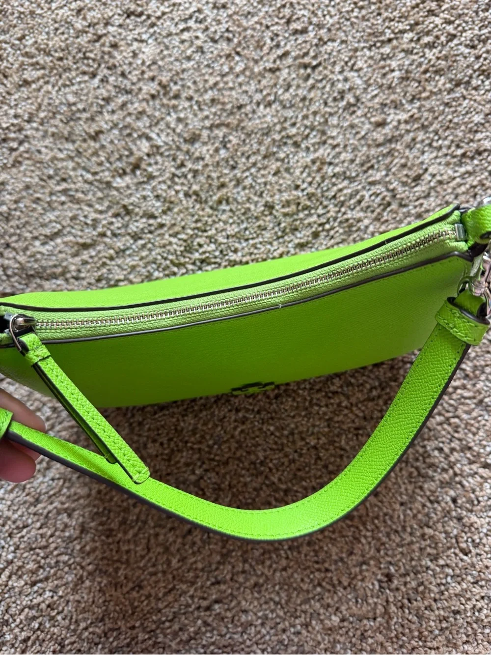 TORY BURCH Convertible Shoulder Bag in Monster Green Leather